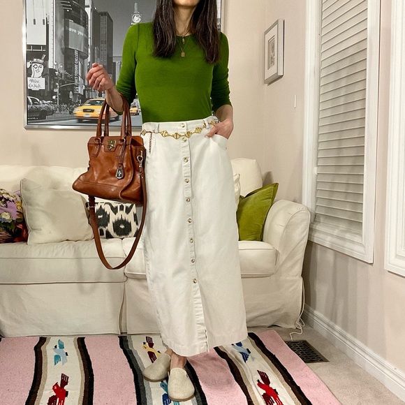 GAP beige khaki button down maxi skirt - Picture 2 of 13